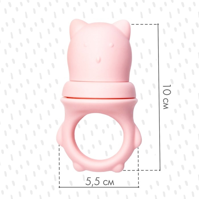 Ниблер для прикорма «Мишка» с силиконовой сеточкой, цвет розовый Ниблер для прикорма «Мишка» с силиконовой сеточкой, цвет розовый