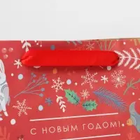 Пакет подарочный новогодний крафтовый «Европейский», MS 23 х18 х 10 см Пакет подарочный новогодний крафтовый «Европейский», MS 23 х18 х 10 см