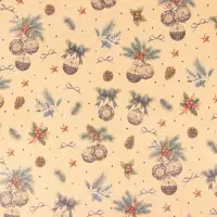 Бумага упаковочная новогодняя «Рождественские игрушки», бурый крафт, 80 г/м² , 50×70 см