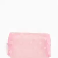 Косметичка дор Горох, сетка 18*7,5*10, отд на молнии, розовый Косметичка дор Горох, сетка 18*7,5*10, отд на молнии, розовый