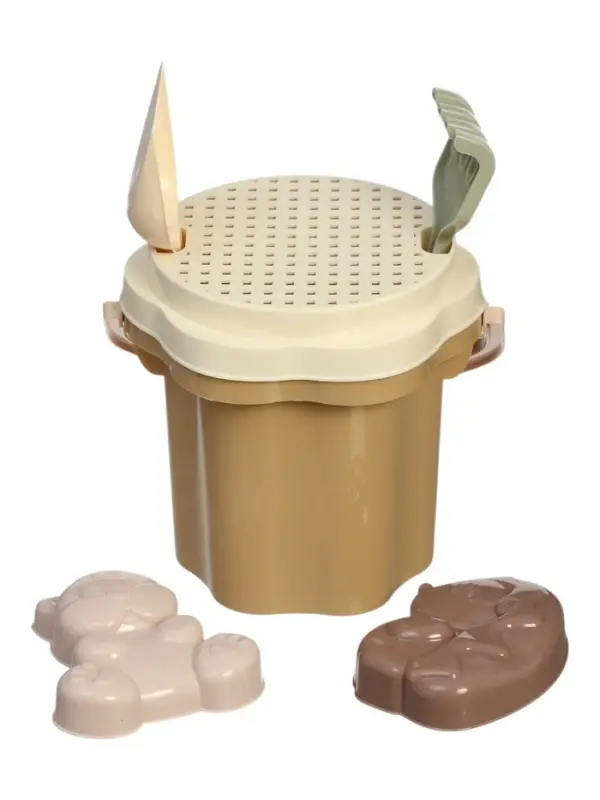 Песочный набор № 174 "Зефир", ведро-цветок 0,3 л, сито, грабли, совок, 2 формочки 01874