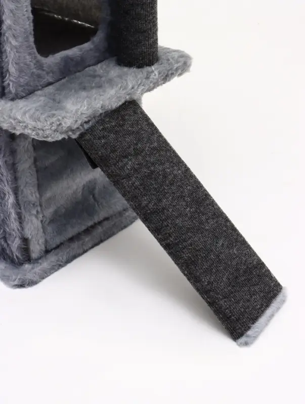 Домик для кошек с когтеточкой, 33&times;40&times;103 см, квадратный, ковролин, серый