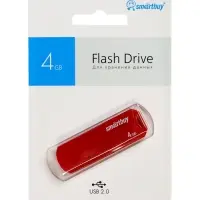 Флешка SmartBuy 032GB CLUE, 4 Гб, USB 2.0, чт до 15 Мб/с, зап до 8 Мб/с, красная