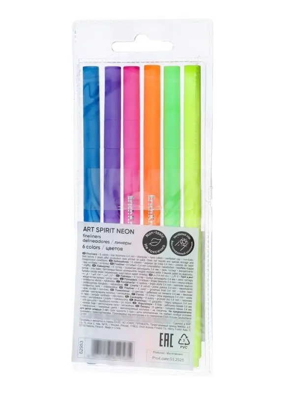 Ручки капиллярные 6 цветов ErichKrause Art Spirit Neon