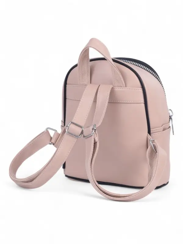 Рюкзак-мини женский на молнии, с карманом, размер 21&times;12&times;27 см, бежевый