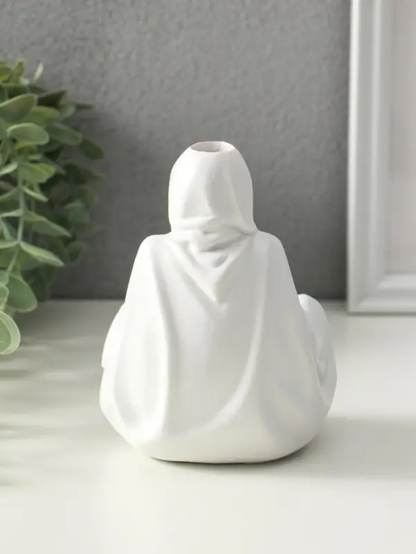 Подставка для благовоний стелющийся дым, световой "Провидец" белый, конусы 10 шт 9х9,5х14 см   10915