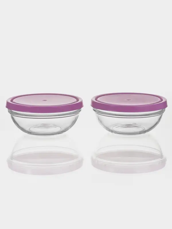 Набор салатников с розовой пласт.крышкой Chef's 2 шт.172 мм