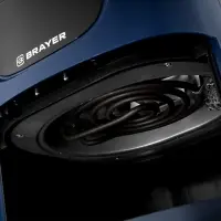 Аэрогриль BRAYER 2036BR, 5 литров, 1500 Вт, 7 программ, 200°С, LCD-дисплей, таймер, решётка, синий