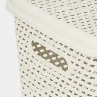 Корзина для хранения &laquo;Ротанг&raquo;, 23 л, 45&times;30&times;26.5 см, с крышкой, белая