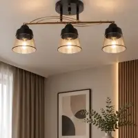 Люстра BayerLux &laquo;Кансе&raquo;, 3хЕ27, 40 Вт, чёрно-золотистая, 50&times;15&times;23 см