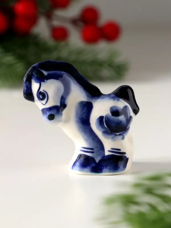 Сувенир Жеребенок Пупс Саша, 5х5 см, гжель Сувенир Жеребенок Пупс Саша, 5х5 см, гжель