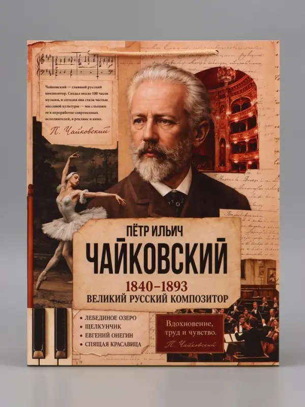 Пакет подарочный &laquo;Чайковский&raquo;, 31&times;40&times;11.5 см