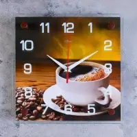 Часы настенные интерьерные &laquo;Кофе&raquo;, серия: Кухня, бесшумные, 25&times;25 см