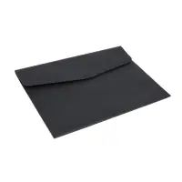 Папка-конверт на кнопке, формат А4, кожзам, черная