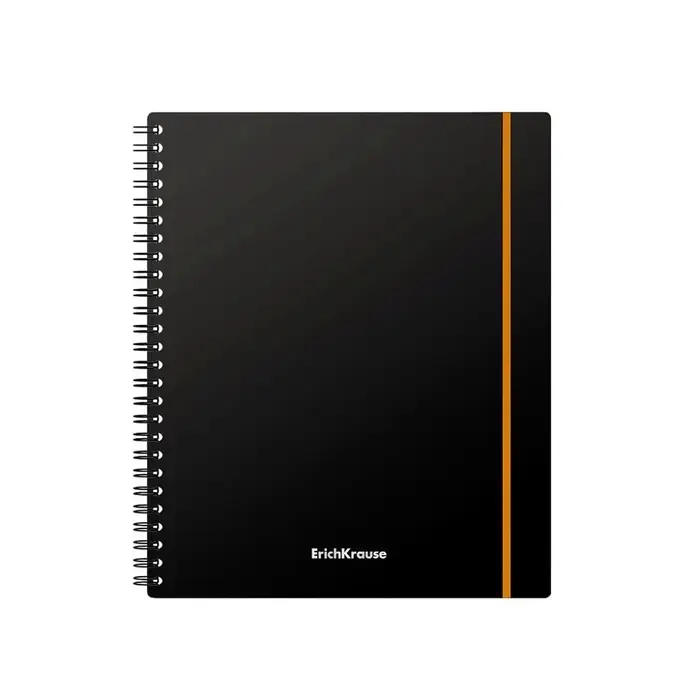 Тетрадь на спирали ErichKrause. Accent А5, 80 листов, в клетку, пластиковая обложка, на резинке, блок офсет, МИКС