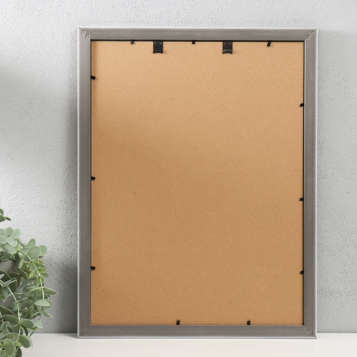 Фоторамка пластик 30х40 см Фоторамка пластик 30х40 см "Золотые волны и точки" темное дерево 33,6х43,6 см