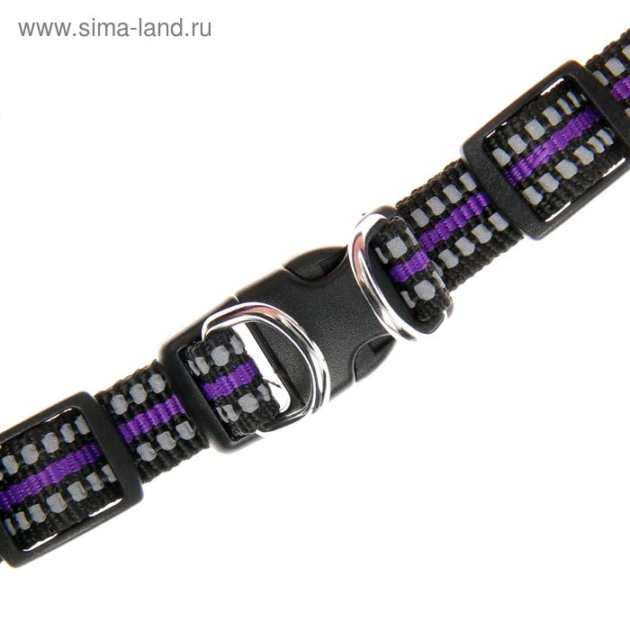 Шлейка супермягкая со светоотражающей прошивкой, обхват 48-54 см, фиолетовая Шлейка супермягкая со светоотражающей прошивкой, обхват 48-54 см, фиолетовая