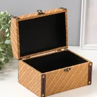 Шкатулка дерево "Диагональ" охра набор 2 шт 19х13,5х12 23х17х14 см