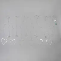 Гирлянда &laquo;Бахрома&raquo; 2.4&times;0.9 м с насадками &laquo;Сердце&raquo;, IP20, прозрачная нить, 186 LED, свечение мульти, 8 режимов, 220 В