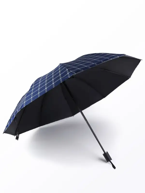 Зонт механический &laquo;Клетка&raquo;, эпонж, 4 сложения, 10 спиц, R=57/63 см, d=114 см, МИКС
