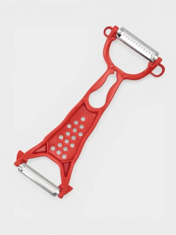 Овощечистка двухсторонняя Libra Plast &laquo;Скраб&raquo;, 18 см, красная