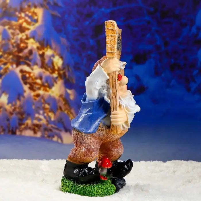 Садовая фигура из полистоуна «Гном с табличкой ПРИВЕТ », 60×20×29 см, МИКС