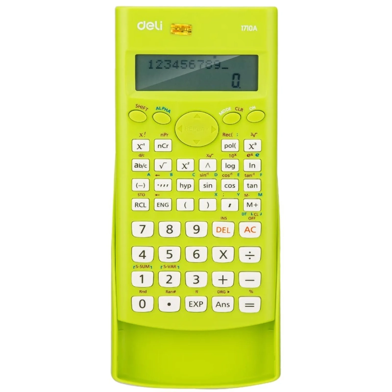 Калькулятор научный (ЕГЭ) Deli E1710A,10-р,2 стр,240 ф.,бат.,162х84мм,зел