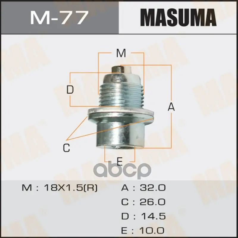 болт маслосливной с магнитом Masuma арт. M77
