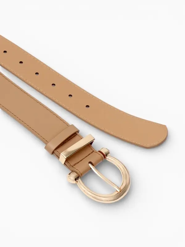 Ремень женский, 4&times;110 см, без винта, пряжка золотистая, 1 прокол, бежевый