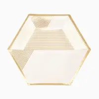 Набор тарелок белый с золотом 23 см. (10 шт)