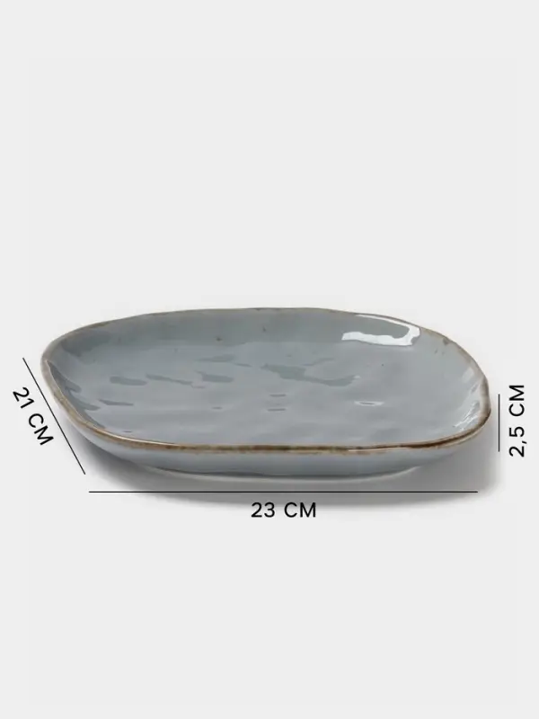 Блюдо для подачи Magistro Alpine Frost, 23&times;21&times;2.5, фарфор, голубовато-серый