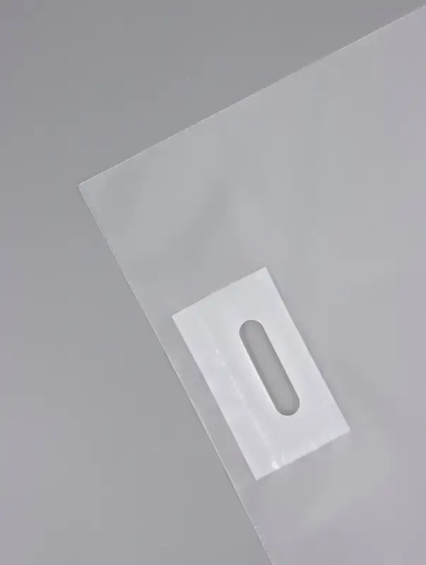 Пакет полиэтиленовый с вырубной ручкой, прозрачный 40&times;50 см, 60 мкм