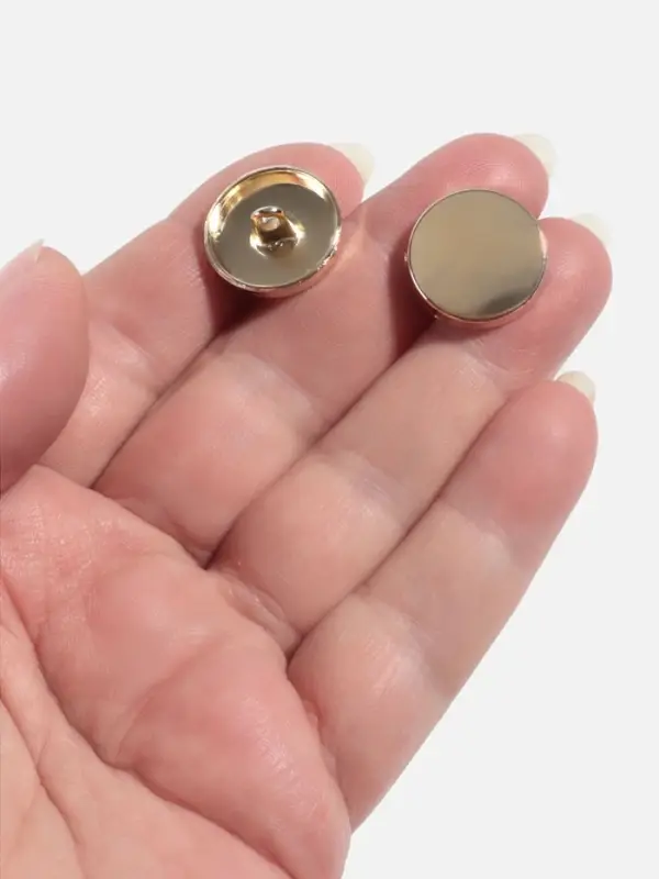 Пуговицы на ножке, металлические, d=18 мм, набор 10 шт., глянцевые, цвет золотой