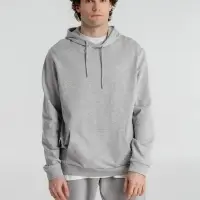 Толстовка с капюшоном унисекс Hoodie, серый меланж, размер XS