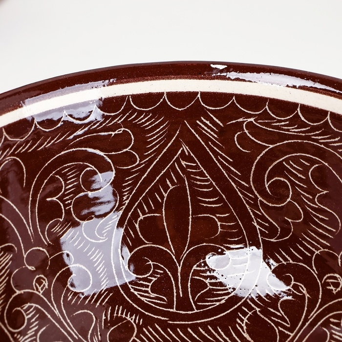 Набор салатников Риштанская керамика Набор салатников Риштанская керамика "Узоры", 15см, 3 шт, в подарочной упаковке, коричневые