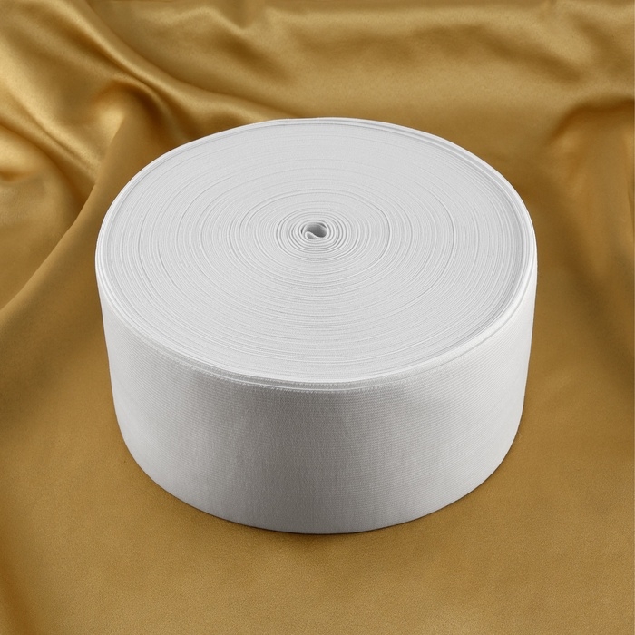 Резинка вязаная, 100 мм, 40 ± 2 м, цвет белый Резинка вязаная, 100 мм, 40 ± 2 м, цвет белый