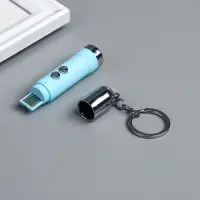 Фонарик - лазер брелок для ключей на кольце &laquo;Пастель&raquo;, от USB, 4 режима, 1.7&times;1.7&times;8 см, МИКС