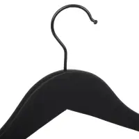 VETTA Вешалка деревянная для верхней одежды, софт тач, 44.5x23x5,8см, черная