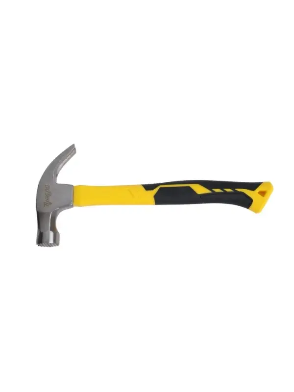 Молоток-гвоздодер ТУНДРА, боек с магнитом, фиберглассовая 2К рукоятка, 750 г