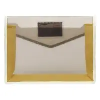 Папка-конверт на кнопке, А4, 500 мкр, Calligrat, суперплотная, обшитая, с расширением, карман для визиток, МИКС