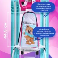 Снегокат &laquo;Тимка спорт 6&raquo; с забавными медвежатами, со спинкой, с родительской ручкой, голубой, розовый, ТС6/ЗМ Nika