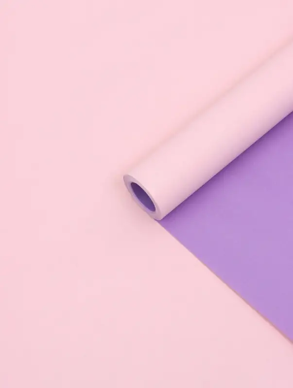 Бумага упаковочная крафт, двусторонняя, розовый, фиолетовый, 0.68&times;10&plusmn;5% м