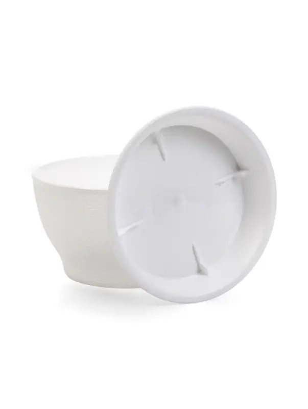 Горшок для цветов с поддоном 0,5 л d12,5см h7 см "Фиалочка" белый