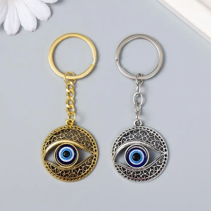 Брелок для ключей на кольце &laquo;Глаз от сглаза&raquo;, металл, 3.3&times;0.2&times;3.5 см, МИКС