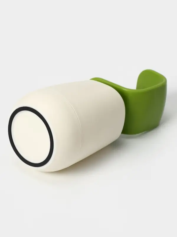 Дозатор для мыла Доляна, 350 мл, 19&times;8&times;8 см, белый/зелёный