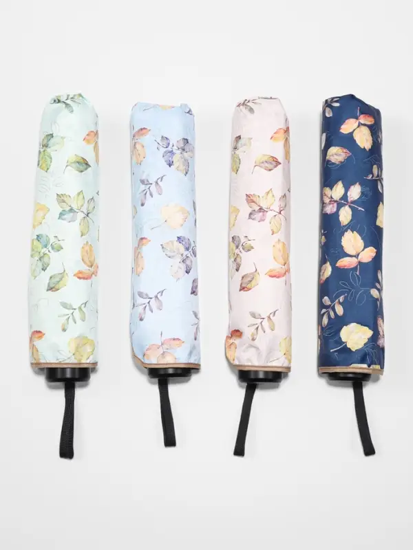 Зонт механический &laquo;Листопад&raquo;, эпонж, 4 сложения, 8 спиц, R=48/56 см, d=96 см, МИКС