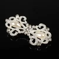 Декоративная застёжка &laquo;Узор&raquo;, 6.5&times;3.5 см, цвет белый