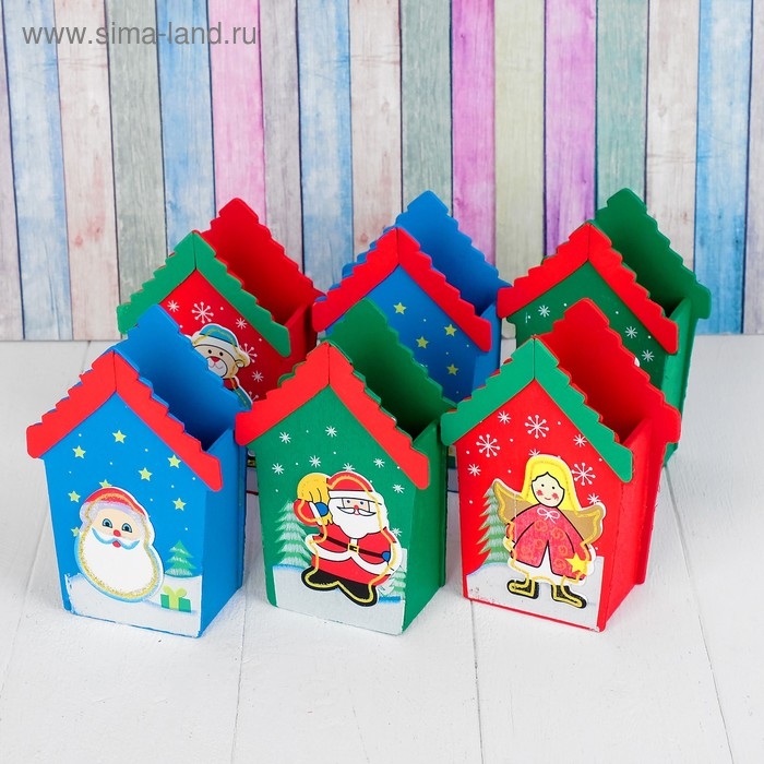Карандашница «Новогодний дом», МИКС Карандашница «Новогодний дом», МИКС