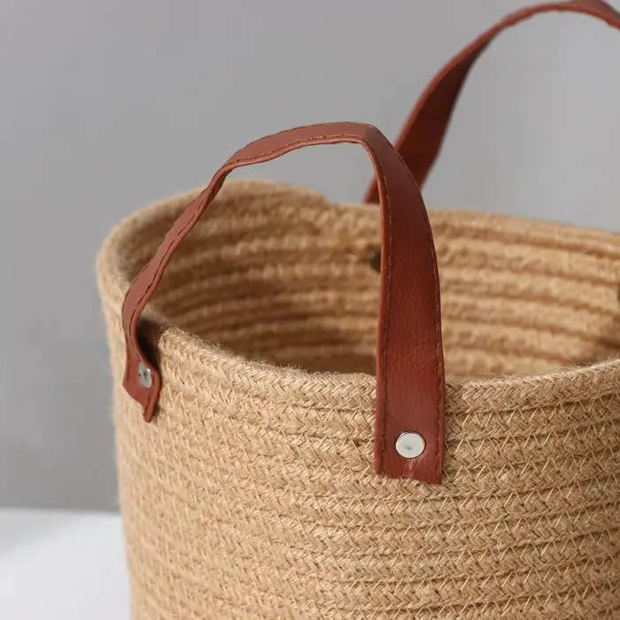 Корзина для хранения плетёная ручной работы Доляна &laquo;Айко&raquo;, 21,5&times;21,5&times;16,5 см, цвет бежевый