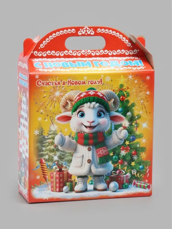 Подарочная коробка новогодняя &laquo;Весёлого праздника&raquo; 255&times;192&times;80, для сладких подарков